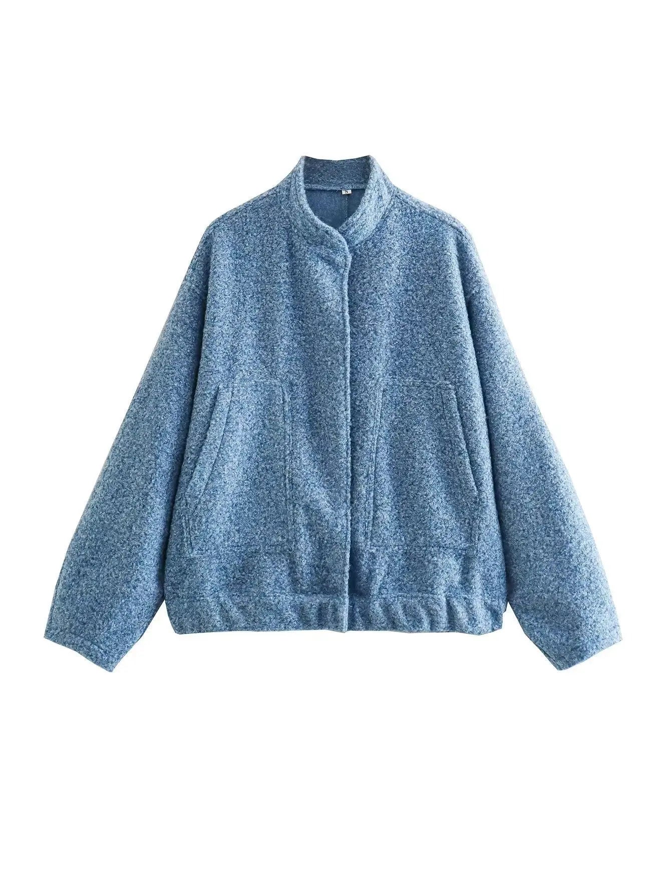 Stand-up collar plain coat - Blade & Thread