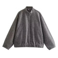 Stand-up collar plain coat nowadaysfashion