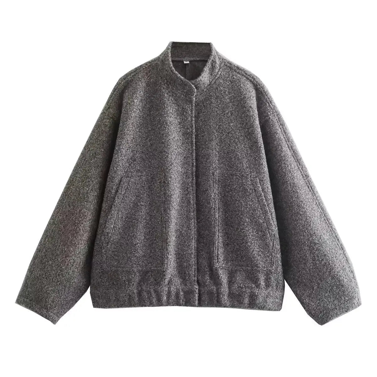 Stand-up collar plain coat nowadaysfashion