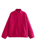 Stand-up collar plain coat nowadaysfashion