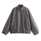 Stand-up collar plain coat nowadaysfashion