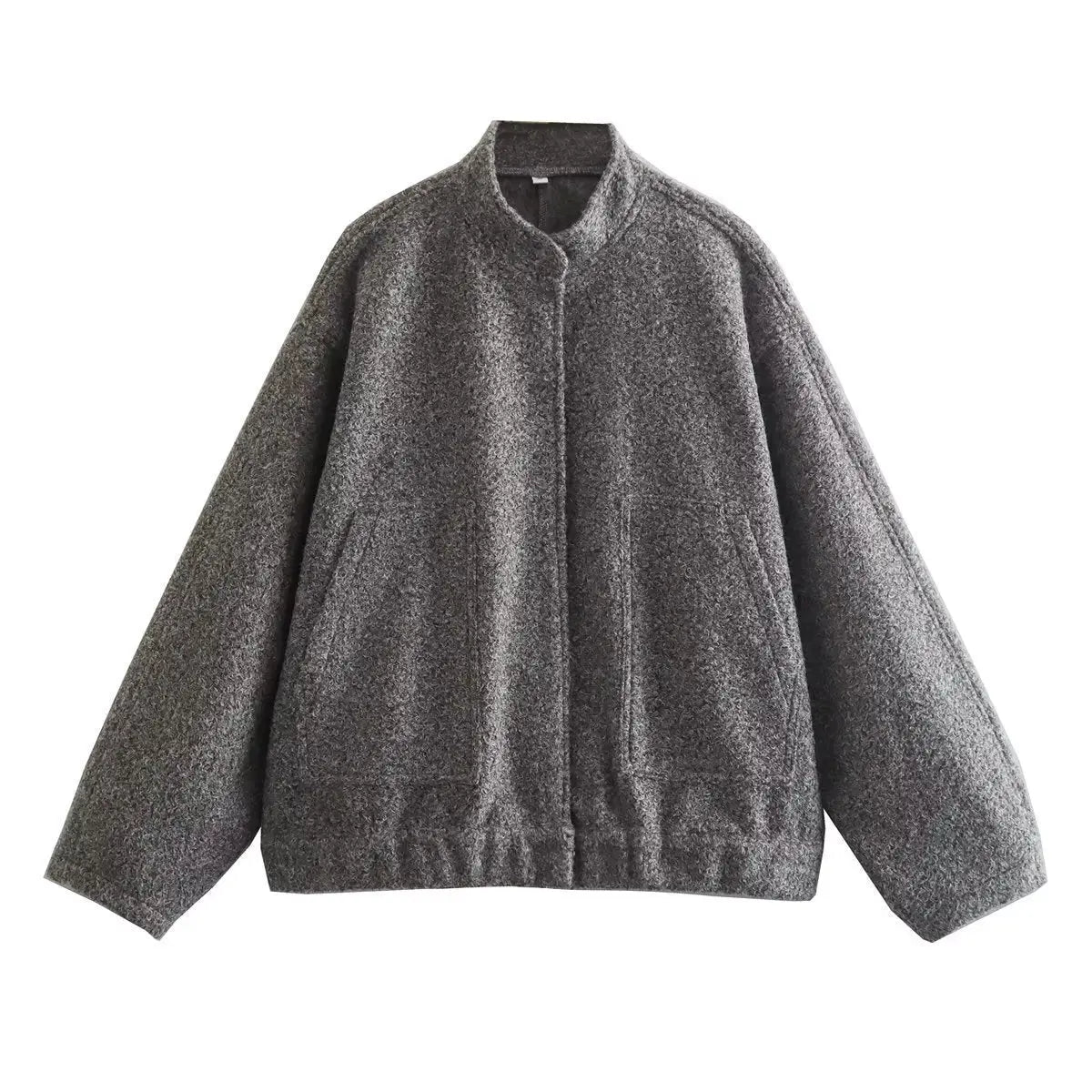 Stand-up collar plain coat - Blade & Thread