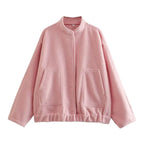 Stand-up collar plain coat nowadaysfashion
