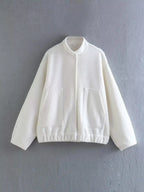 Stand-up collar plain coat nowadaysfashion