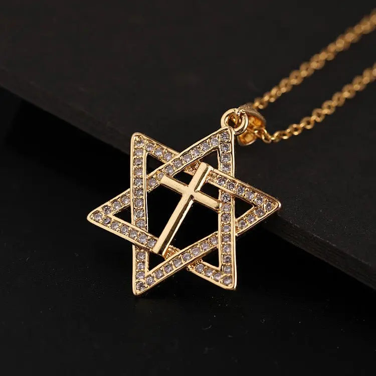star of david necklace cross diamond necklace nowadaysfashion