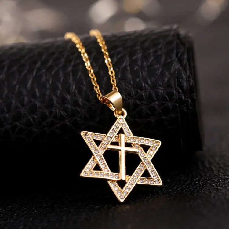 star of david necklace cross diamond necklace nowadaysfashion