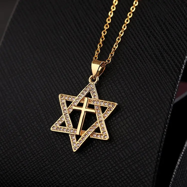 star of david necklace cross diamond necklace nowadaysfashion