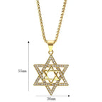 star of david necklace diamond-studded double-layer necklace nowadaysfashion