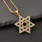 star of david necklace diamond-studded double-layer necklace nowadaysfashion