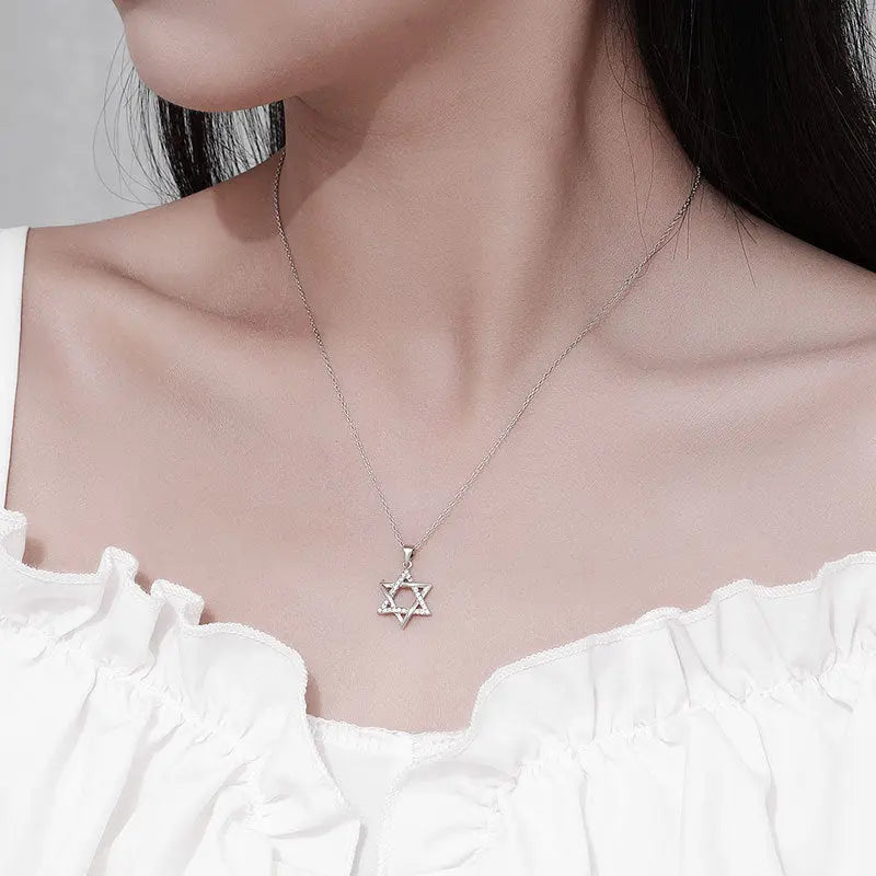 star of david necklace S925 silver pendant nowadaysfashion