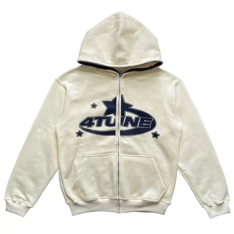Star Printed Zip Up Hoodies - Blade & Thread