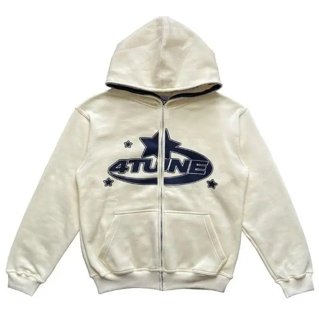 Star Printed Zip Up Hoodies - Blade & Thread