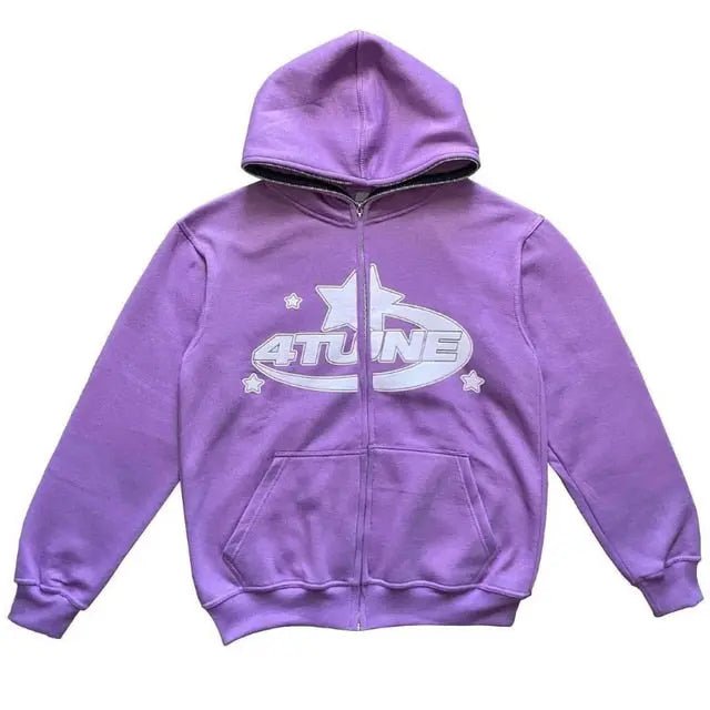 Star Printed Zip Up Hoodies - Blade & Thread