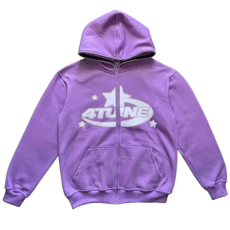 Star Printed Zip Up Hoodies - Blade & Thread