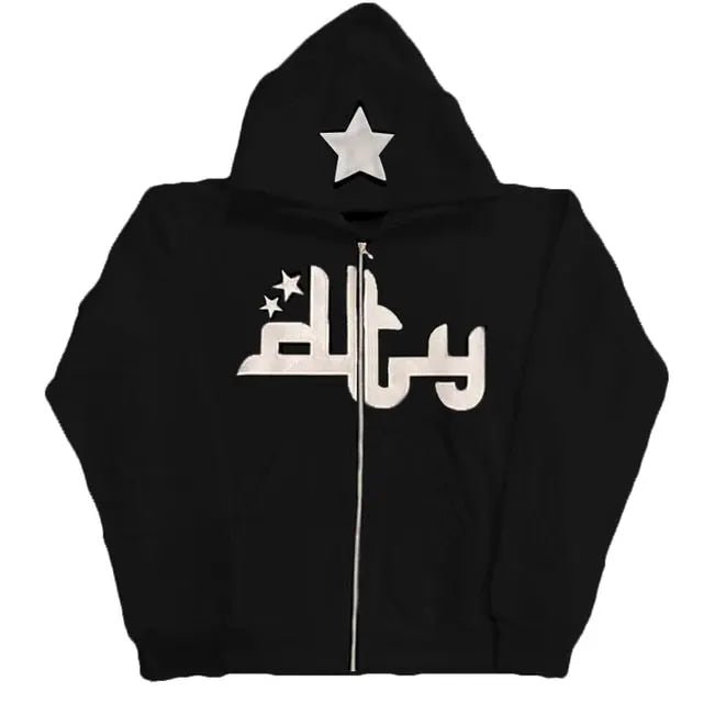 Star Printed Zip Up Hoodies - Blade & Thread