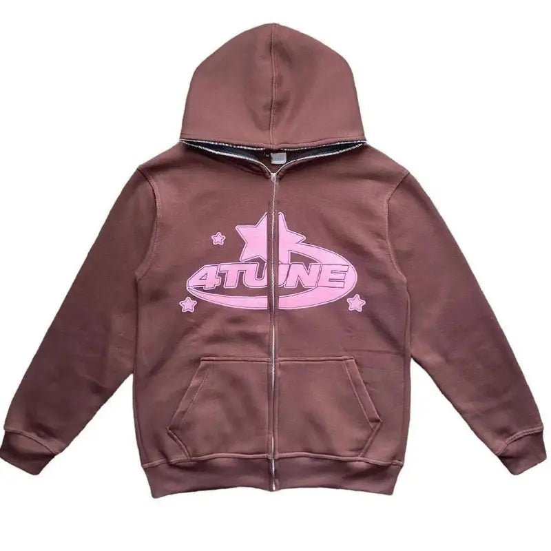 Star Printed Zip Up Hoodies - Blade & Thread
