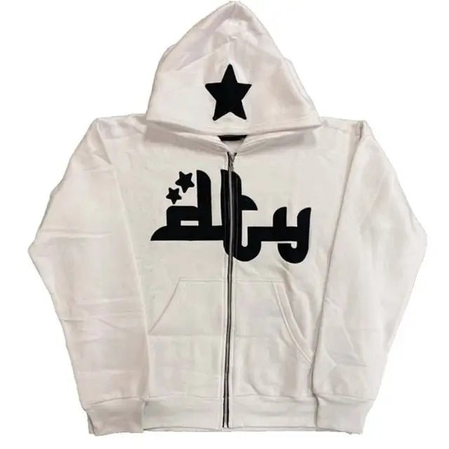 Star Printed Zip Up Hoodies - Blade & Thread