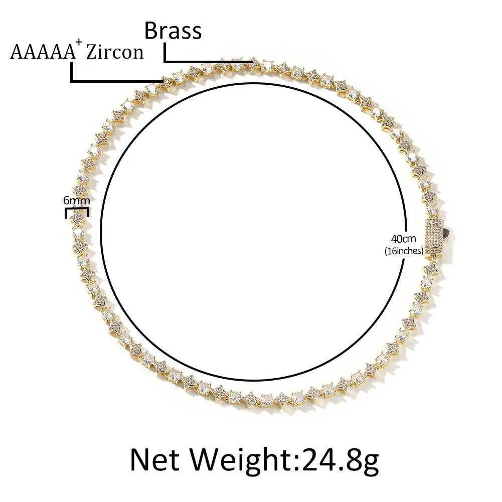 Star zircon tennis chain necklace nowadaysfashion
