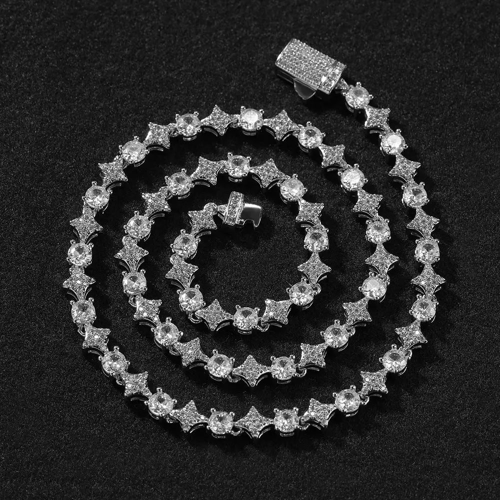 Star zircon tennis chain necklace - Blade & Thread