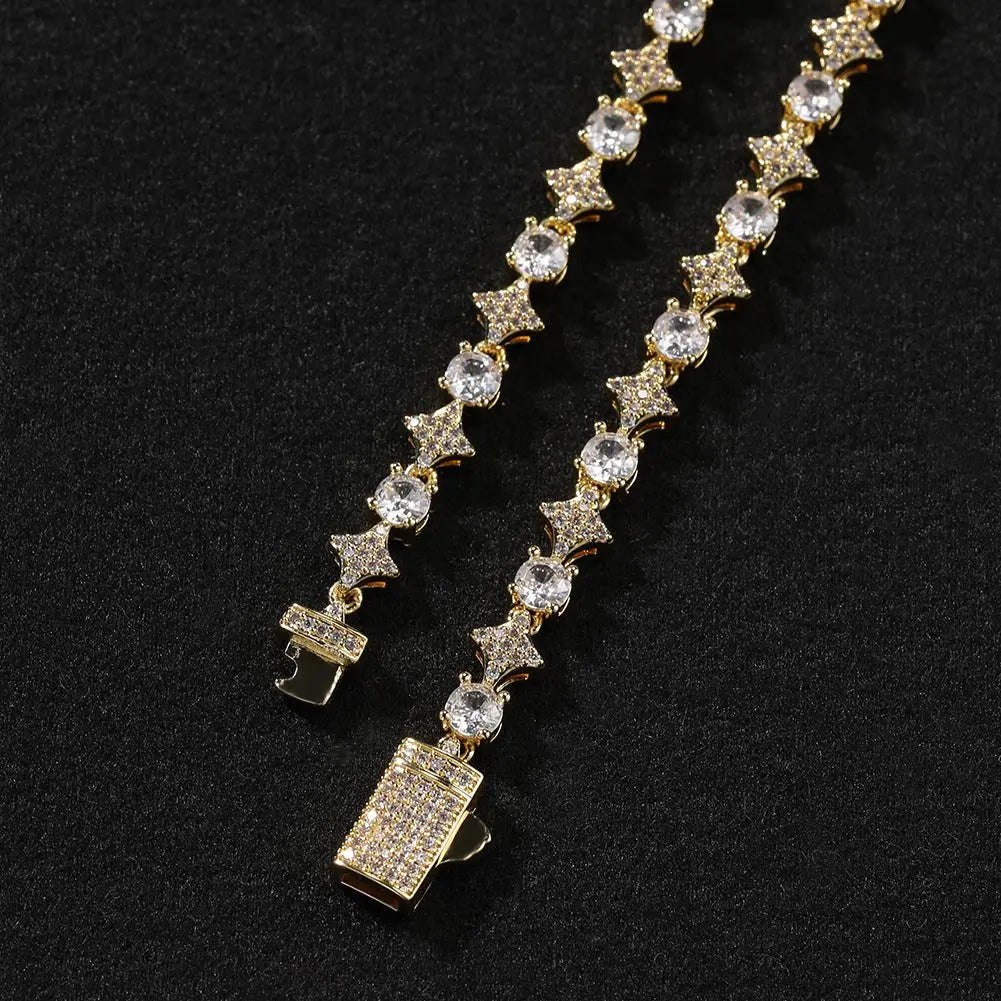 Star zircon tennis chain necklace nowadaysfashion