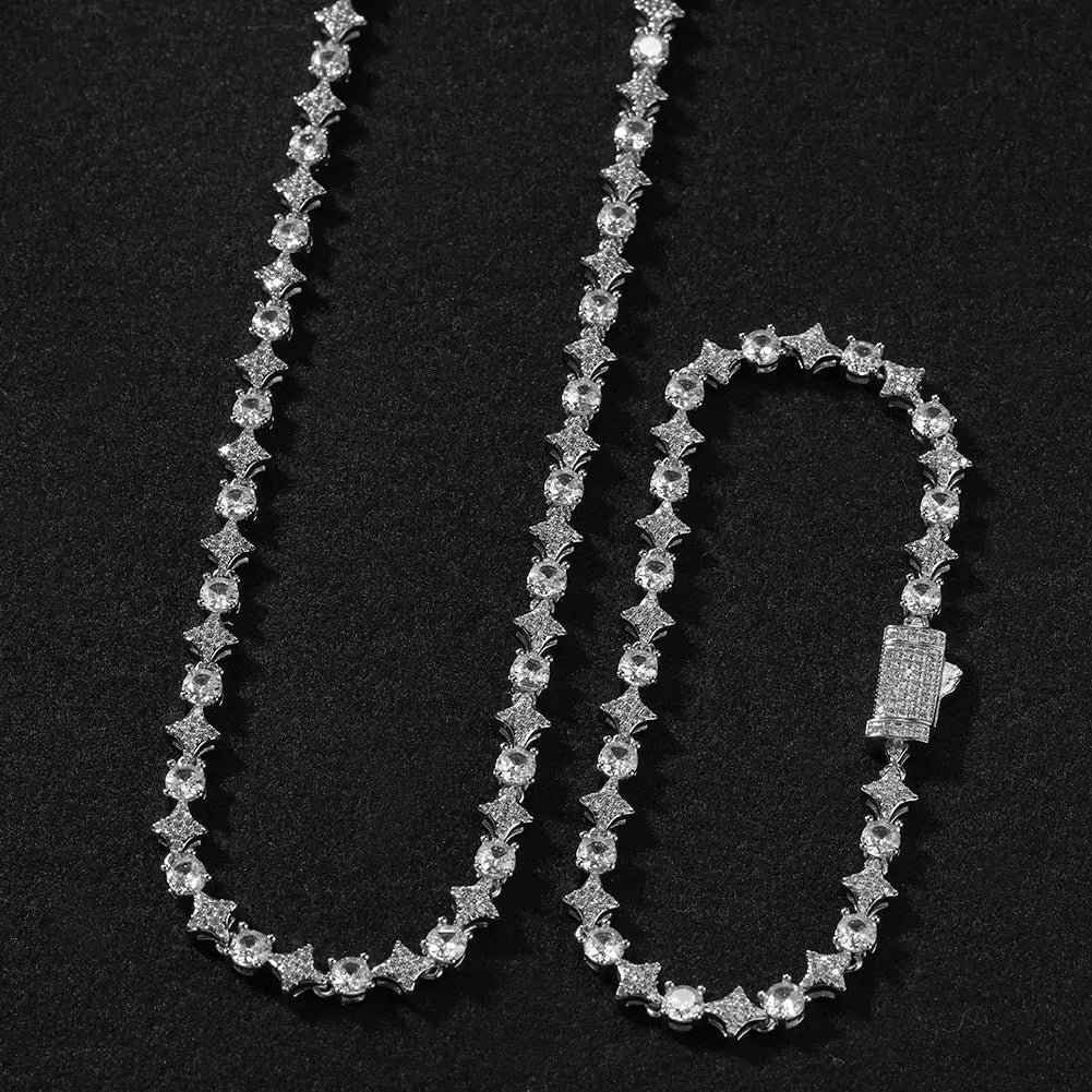 Star zircon tennis chain necklace - Blade & Thread