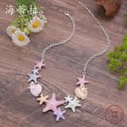 starfish necklace colorful oil painting necklace nowadaysfashion