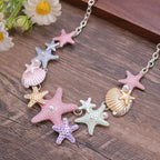 starfish necklace colorful oil painting necklace nowadaysfashion