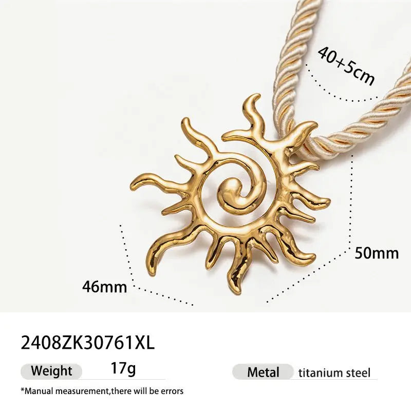 starfish necklace conch sun thick rope necklace - Blade & Thread
