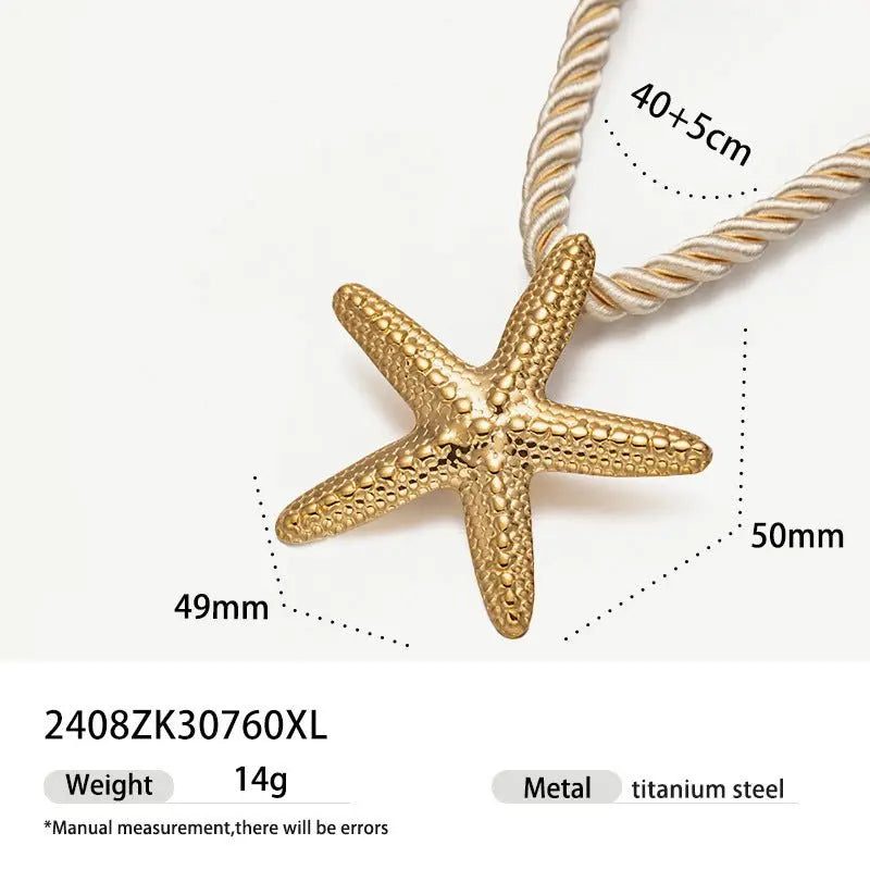 starfish necklace conch sun thick rope necklace - Blade & Thread