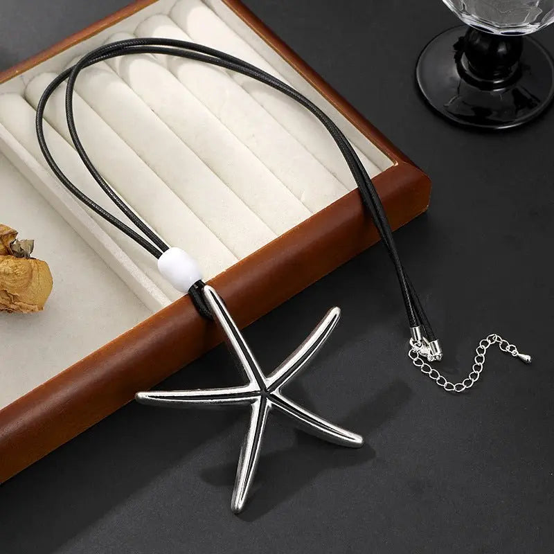 starfish necklace geometric long necklace - Blade & Thread