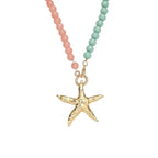 starfish necklace glass beaded red green necklace nowadaysfashion