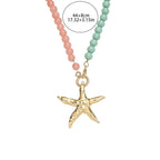 starfish necklace glass beaded red green necklace nowadaysfashion
