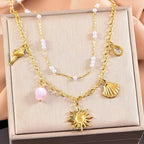 starfish necklace, ocean series millet pearl necklace nowadaysfashion