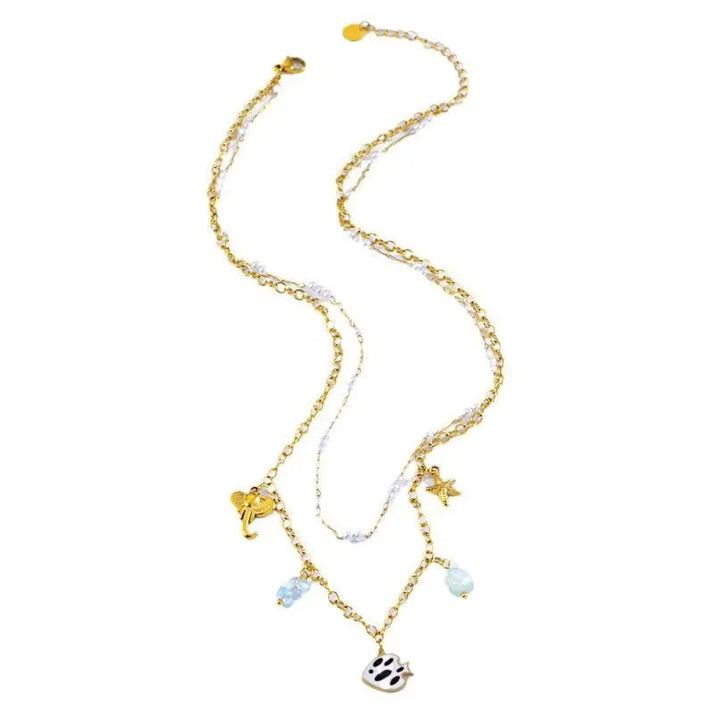 starfish necklace, ocean series millet pearl necklace - Blade & Thread