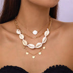 starfish necklace pearl multi-layer stacking necklace nowadaysfashion