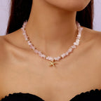 starfish necklace pearl multi-layer stacking necklace nowadaysfashion