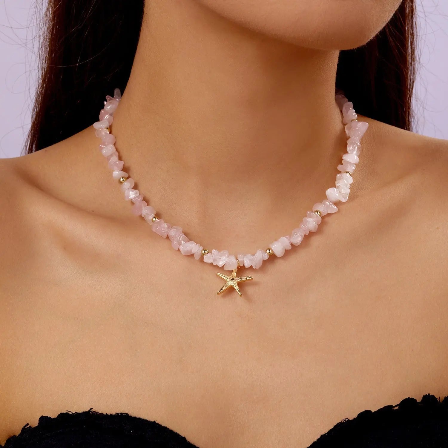 starfish necklace pearl multi-layer stacking necklace - Blade & Thread