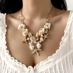 starfish necklace pearl multi-layer stacking necklace nowadaysfashion