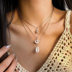 starfish necklace pearl multi-layer stacking necklace nowadaysfashion