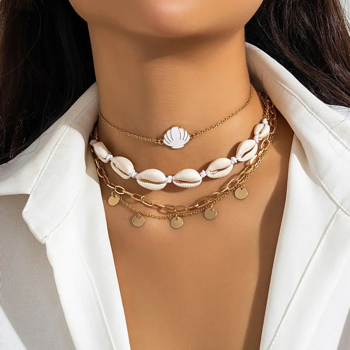 starfish necklace pearl shell necklace - Blade & Thread