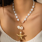 starfish necklace pearl shell necklace nowadaysfashion