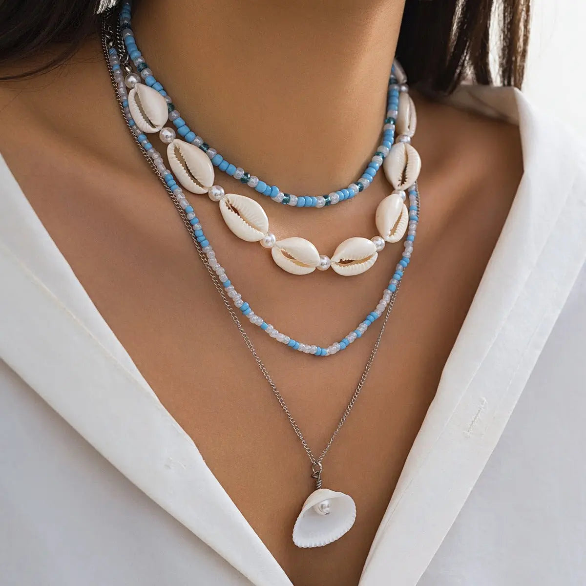 starfish necklace pearl shell necklace - Blade & Thread