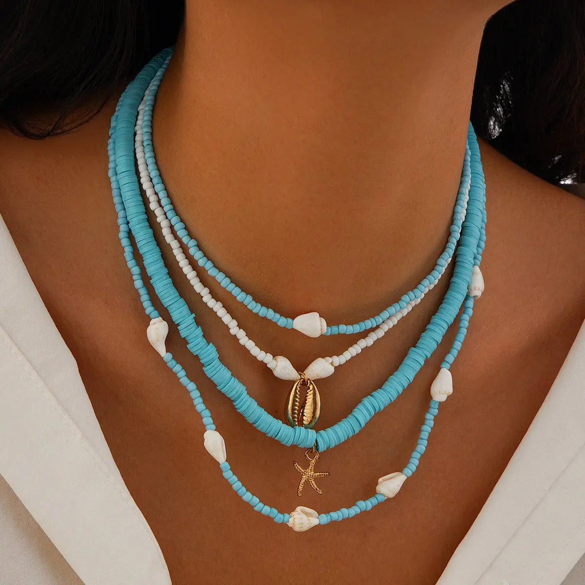 starfish necklace pearl shell necklace - Blade & Thread