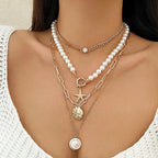 starfish necklace shell conch tassel multi-layer necklace nowadaysfashion