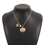 starfish necklace shell pearl light luxury necklace nowadaysfashion