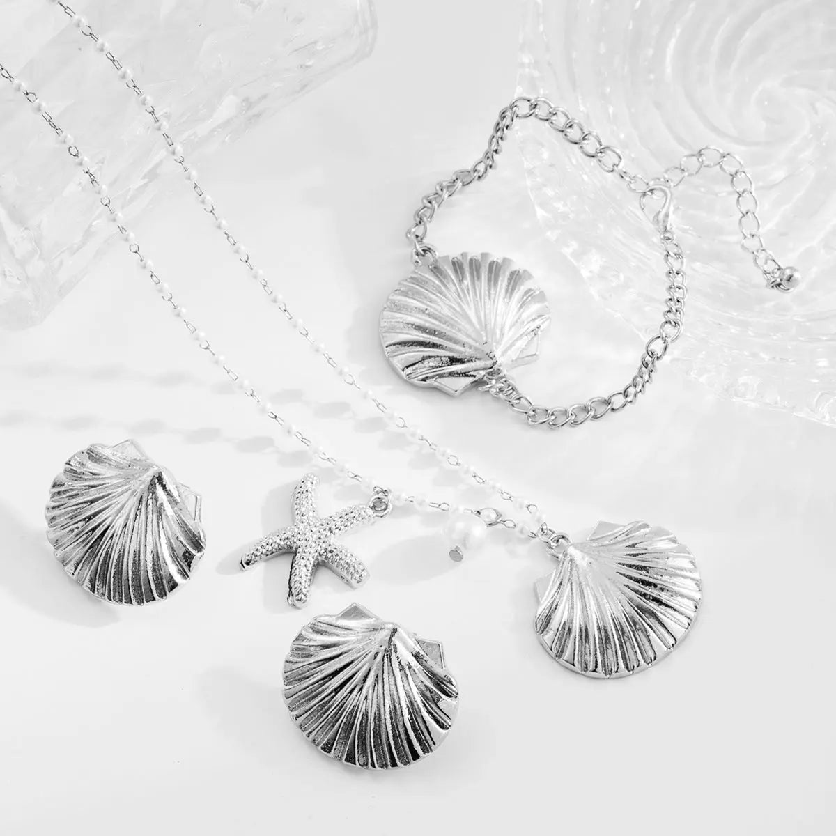 starfish necklace shell pearl light luxury necklace - Blade & Thread