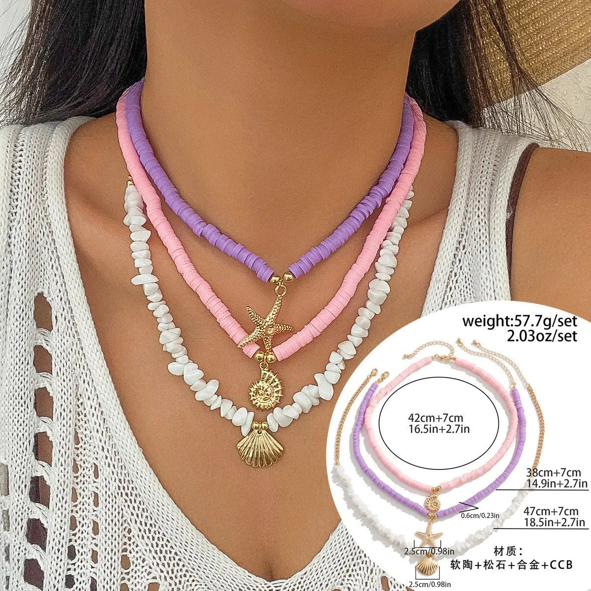 starfish necklace shell rice bead gravel necklace nowadaysfashion