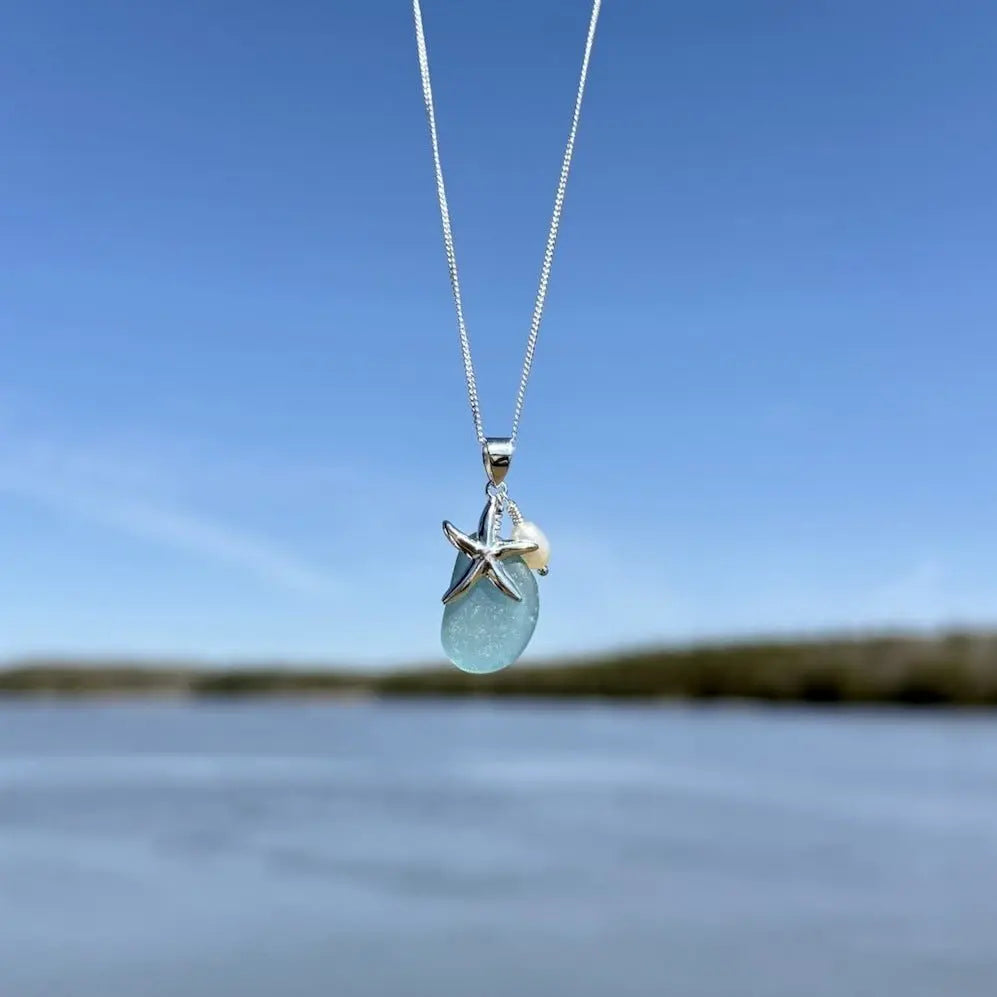 starfish necklace stone chalcedony pearl necklace nowadaysfashion
