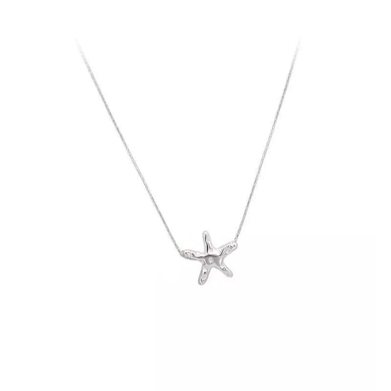 starfish s925 sterling silver lava necklace - Blade & Thread