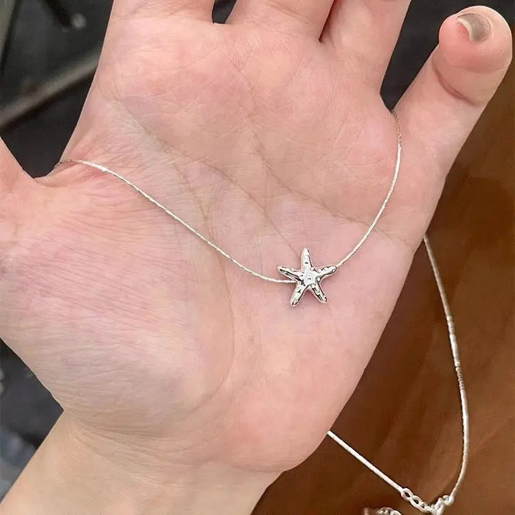 starfish s925 sterling silver lava necklace - Blade & Thread